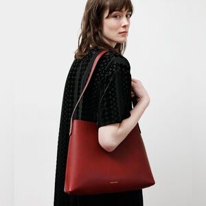 Mansur Gavriel Vegetable Tanned Small Hobo in Bordeaux color